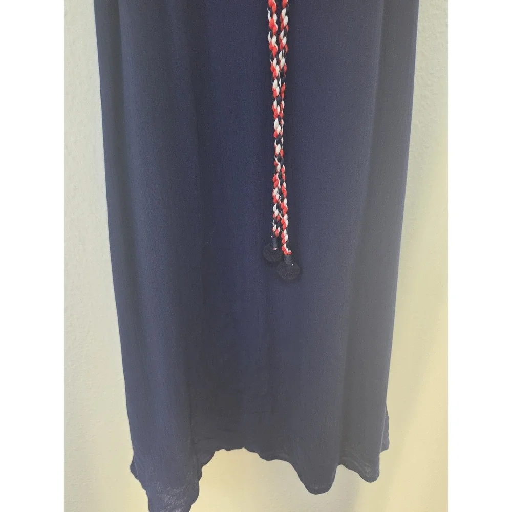 Lily Rose Mini Dress M Navy Sleeveless V-Neck Solid Boho Sundress NWT